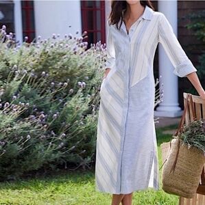 Soft Surroundings Seaport Linen Midi Dress